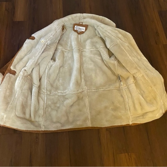 Colebrook & Co Suede Shearling Coat with Hood/ size S - Picture 12 of 12